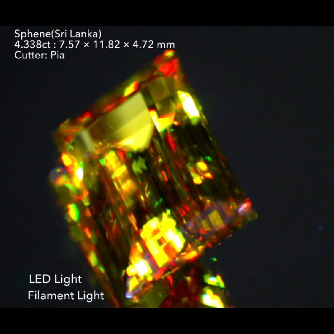 滅多に作らないバゲットシェイプのスリランカ産スフェーン4.338ct★
