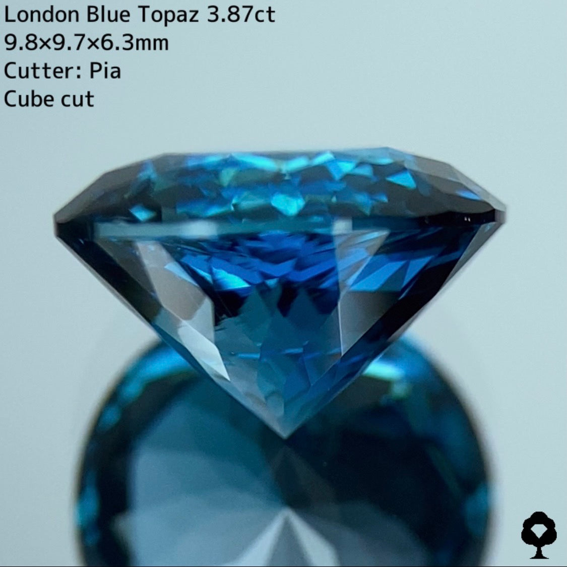 お客さま専用【5ZBまでご利用可能】色ムラ感の面白さと海のような美色のピアッテーブルキューブ★ロンドンブルートパーズ 3.87ct