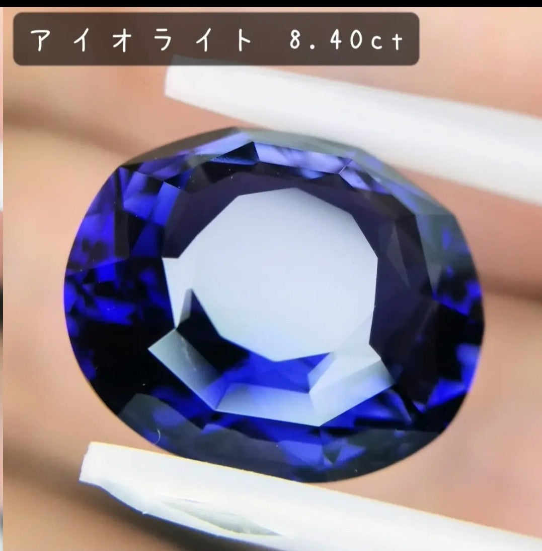 【お客さま専用】特殊カット✨テーブル10角形のオーバルキューブ作品🎁✨アイオライト8.40ct / ゲオちゃん作品