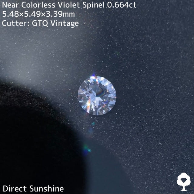 【レアカラー】ニアカラーレスヴァイオレットスピネル0.664ct