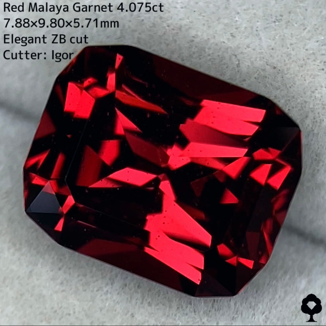 殿堂入り級レッドマラヤガーネット4.075ct★見事な色合いに技術の粋が詰め込まれた美結晶名品