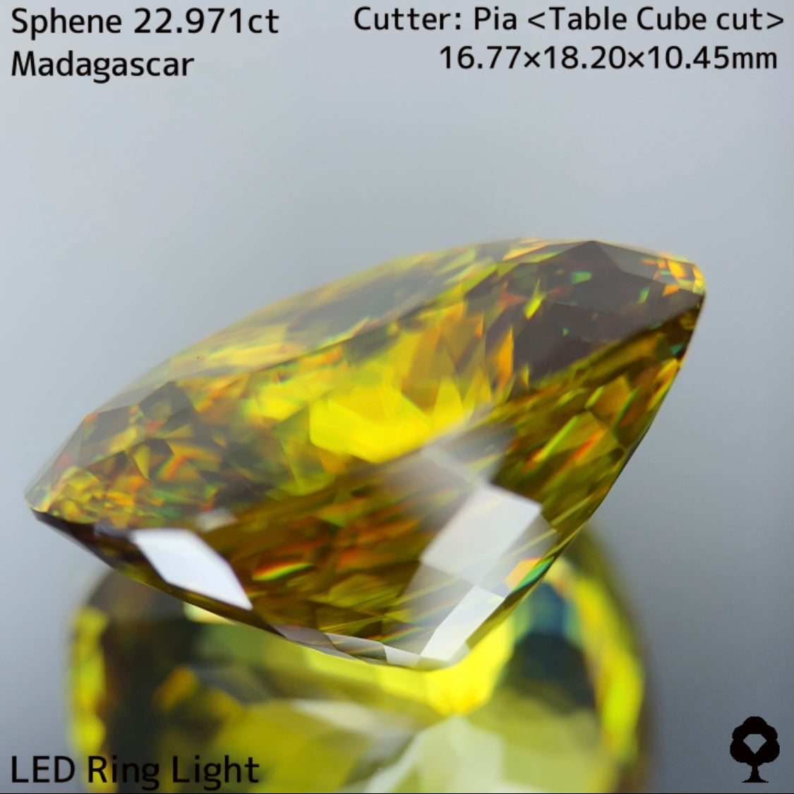 マダガスカルスフェーン22.971ct★美しさ・クラリティ・サイズどれをとっても博物館級のピアッちゃん初テーブルキューブ
