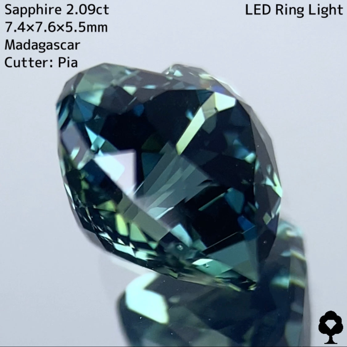美色ティールブルーがたまらないファンシーハートシェイプ★サファイア2.094ct