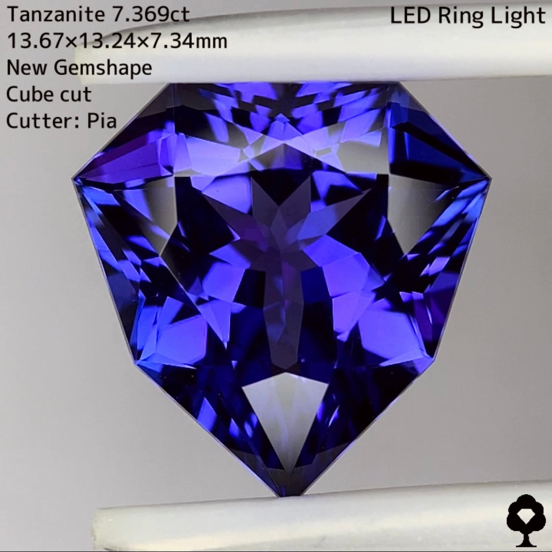 新宝石形とキューブカットが融合した妖艶美カラーの傑作★タンザナイト 7.369ct★