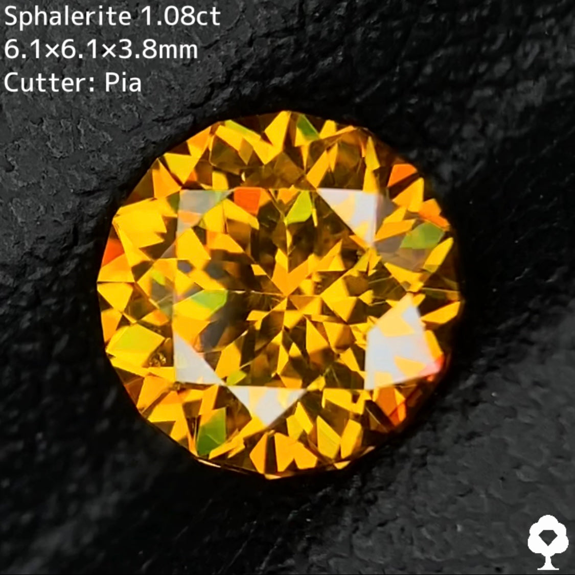 スファレライト1.08ct★希少なクラリティの美結晶がテリツヤ抜群の完璧な16角形ファンシーラウンドに仕上がった奇跡
