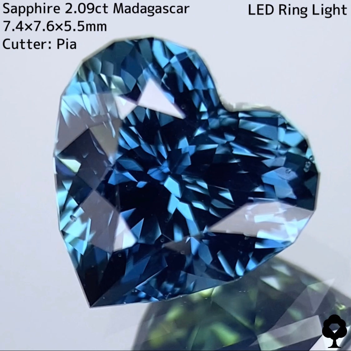 美色ティールブルーがたまらないファンシーハートシェイプ★サファイア2.094ct