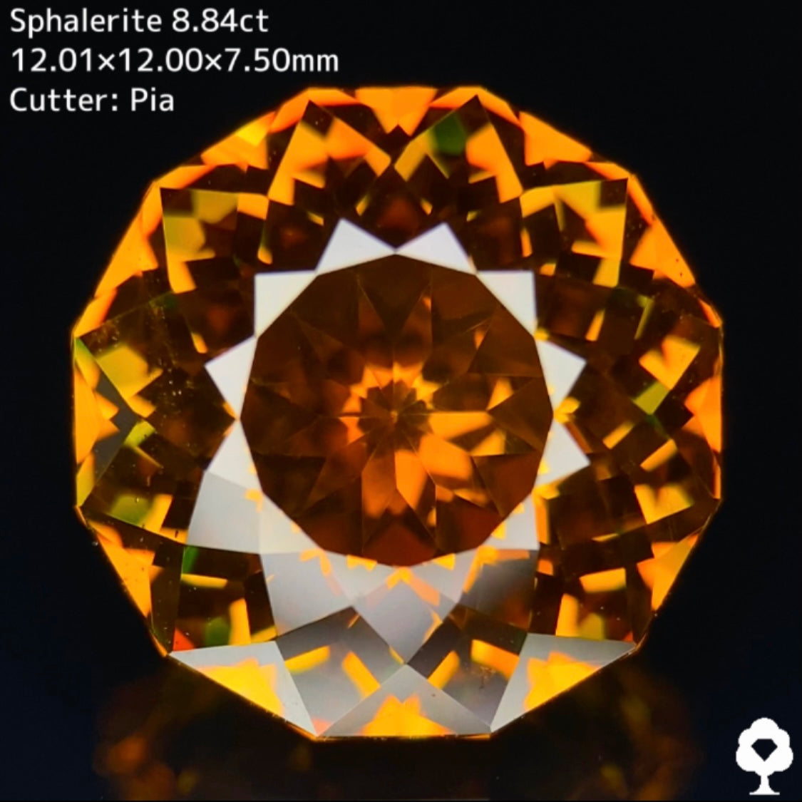 スファレライト8.84ct★大粒だが奇跡的なクラリティに奇跡のような抜群のカットで仕上げられた傑作