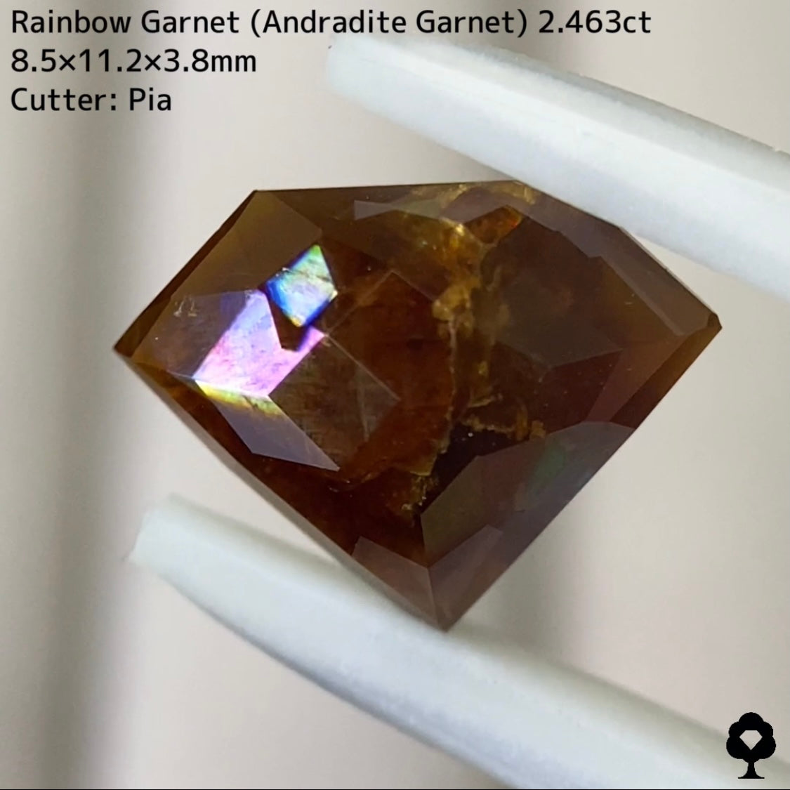 【お客さま専用】世界でGTJにしかない宝石形の奈良県天川村産レインボーガーネット(アンドラダイトガーネット)2.463ct★お問合せ特別価格★