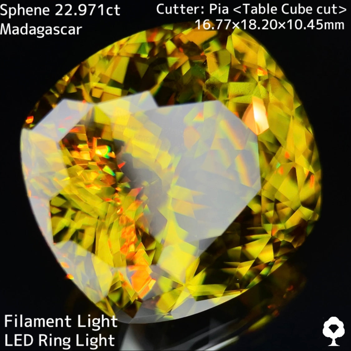 マダガスカルスフェーン22.971ct★美しさ・クラリティ・サイズどれをとっても博物館級のピアッちゃん初テーブルキューブ