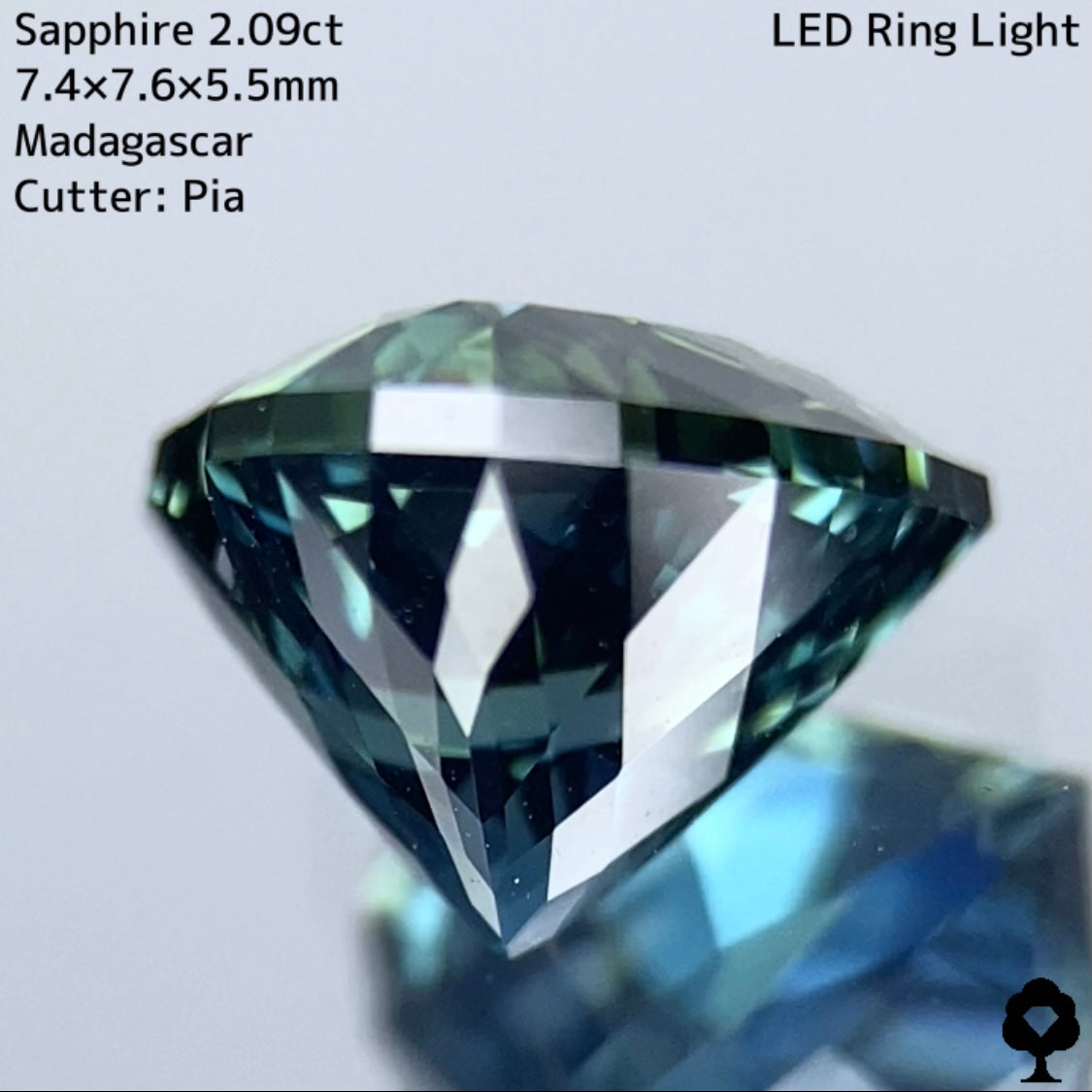 美色ティールブルーがたまらないファンシーハートシェイプ★サファイア2.094ct