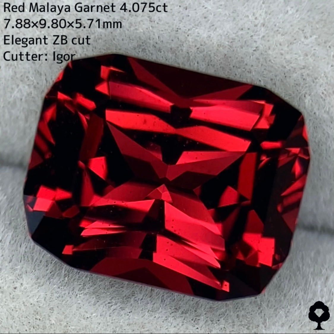 殿堂入り級レッドマラヤガーネット4.075ct★見事な色合いに技術の粋が詰め込まれた美結晶名品