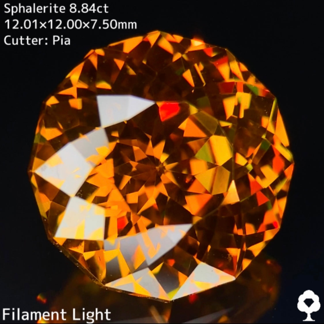 スファレライト8.84ct★大粒だが奇跡的なクラリティに奇跡のような抜群のカットで仕上げられた傑作