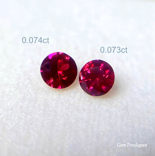 超貴重な“ビルマ産ピジョンブラッドルビー”2pcセット❤️0.073ct/0.074ct★ピアっちゃん作品