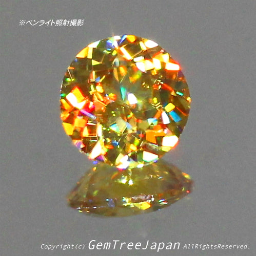 ラウンドらしい見事な輝き0.41ct⭐️ハイレベルな万華鏡スフェーン✨✨✨この完成度の高さ「ヤバい」です❗️ピアっちゃんの凄腕さを感じます👍こちらは動画ナシです🙇
