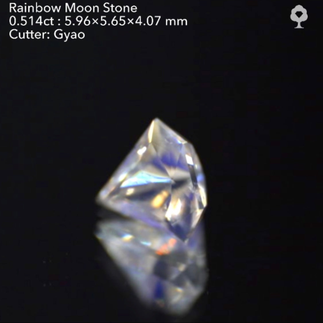 大人気の《宝石形》こちらは傑作カット💎レインボームーンストーン0.514ct✨ゲオちゃん作品