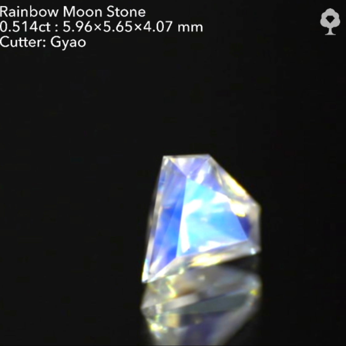 大人気の《宝石形》こちらは傑作カット💎レインボームーンストーン0.514ct✨ゲオちゃん作品