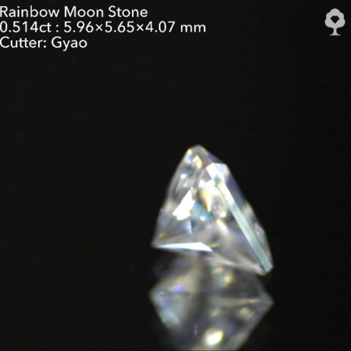 大人気の《宝石形》こちらは傑作カット💎レインボームーンストーン0.514ct✨ゲオちゃん作品
