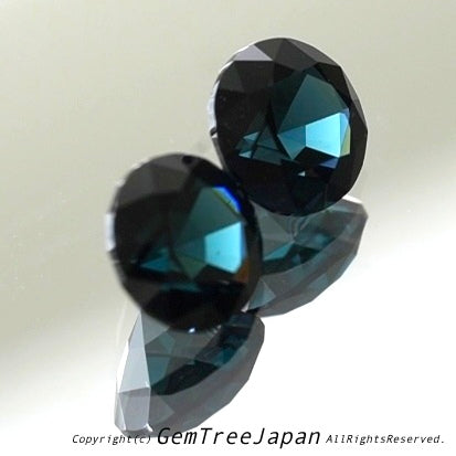 ビカッと美色出現✨ティール系グリーンブルーの双子ラウンドスピネル0.60ct×2個セット💎💎ピアッちゃん作品【コランダム夏祭り特別価格❗️】