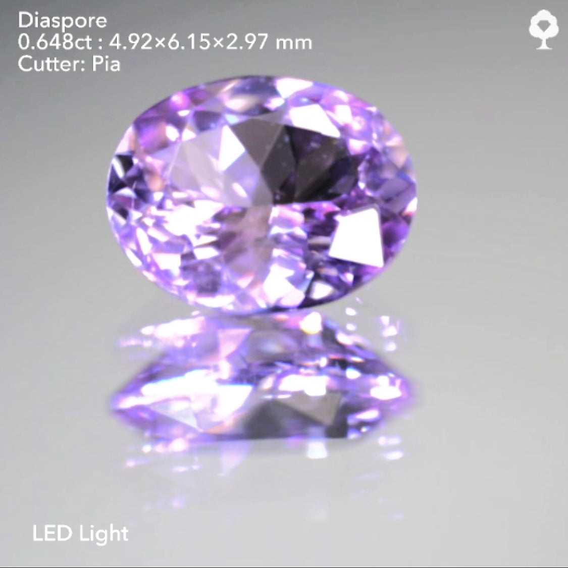 カラフルファイアーをちりばめたキラキラのガラス光沢✨パープルピンクダイアスポア0.648ct★ピアッちゃん作品