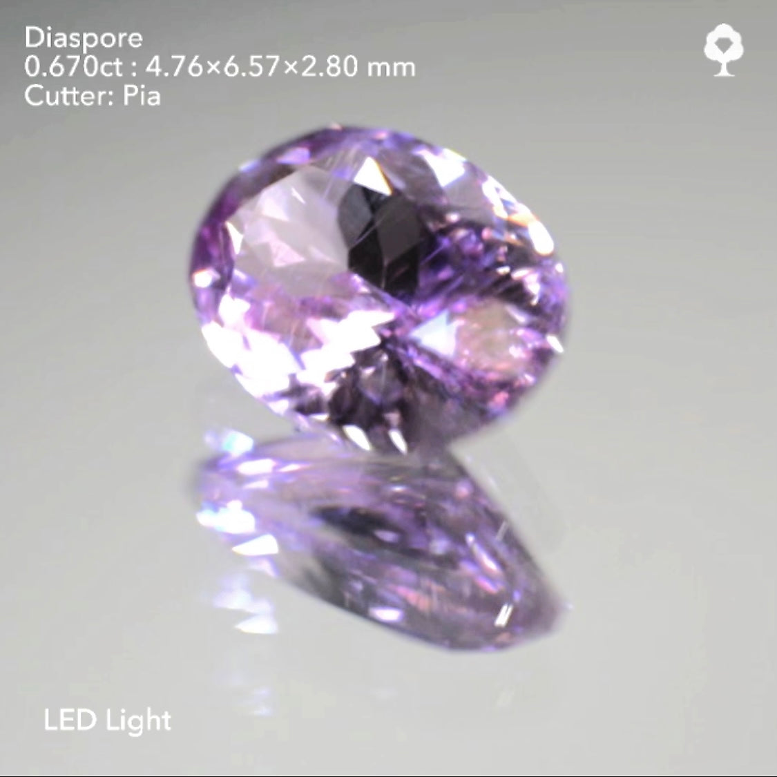 美色の中に隠れた「針インクル」が綺麗✨パープルピンクダイアスポア0.670ct★ピアッちゃん作品