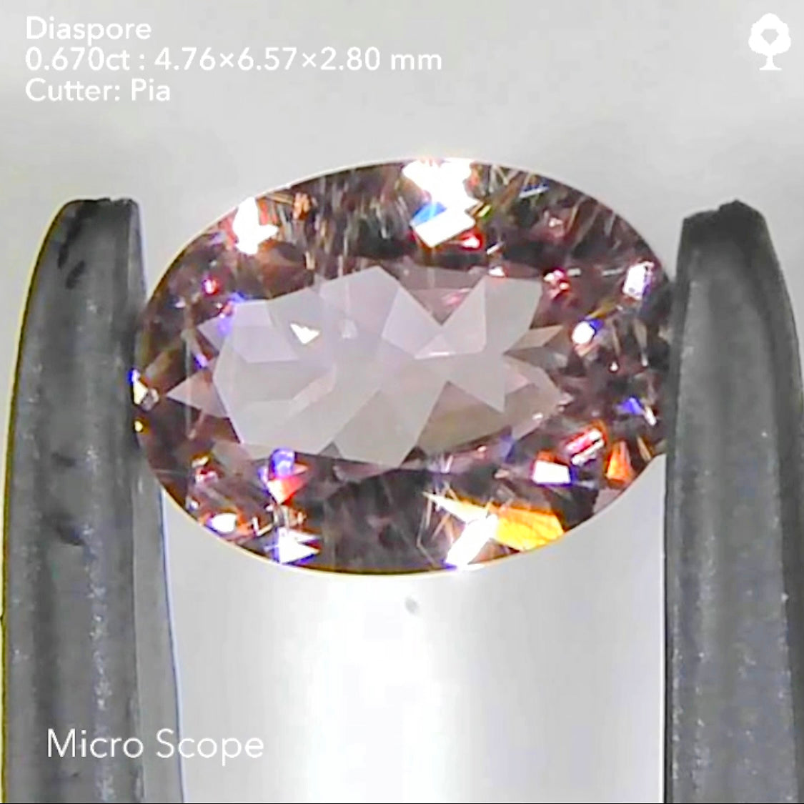 美色の中に隠れた「針インクル」が綺麗✨パープルピンクダイアスポア0.670ct★ピアッちゃん作品