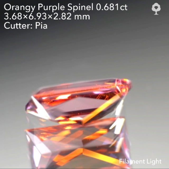 柔らかいけど深みのある秋らしい淡色がお洒落✨オレンジパープルスピネル0.681ct♪ピアッちゃん作品👍GTJ名物【HPオークション】こちらはクーポンはごめんなさい🙏