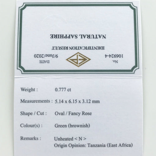 なんとも渋カッコいい輝き✨タンザニア産非加熱サファイア0.777ct💎ピアっちゃん作品👍