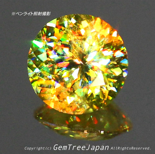 ラウンド0.90ct⭐️ハイレベルな万華鏡スフェーン✨✨✨この完成度の高さ「ヤバい」です❗️ピアっちゃんの凄腕さを感じます👍
