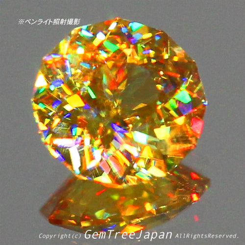 この完成度の高さ「ヤバい」です❗️スーパー万華鏡スフェーン🌟ファンシーラウンド0.99ct✨✨✨ピアっちゃんの凄腕さを感じます👍
