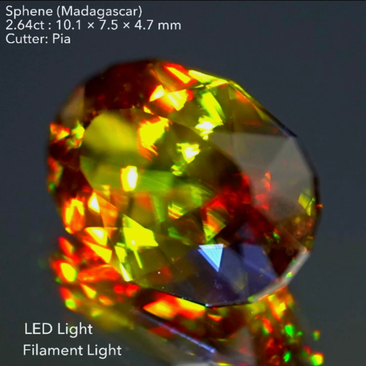 【ご当選者さま専用】渋い地色からの強烈ファイアー🌈マダガスカルスフェーン2.64ct✨💎ピアッちゃん作品