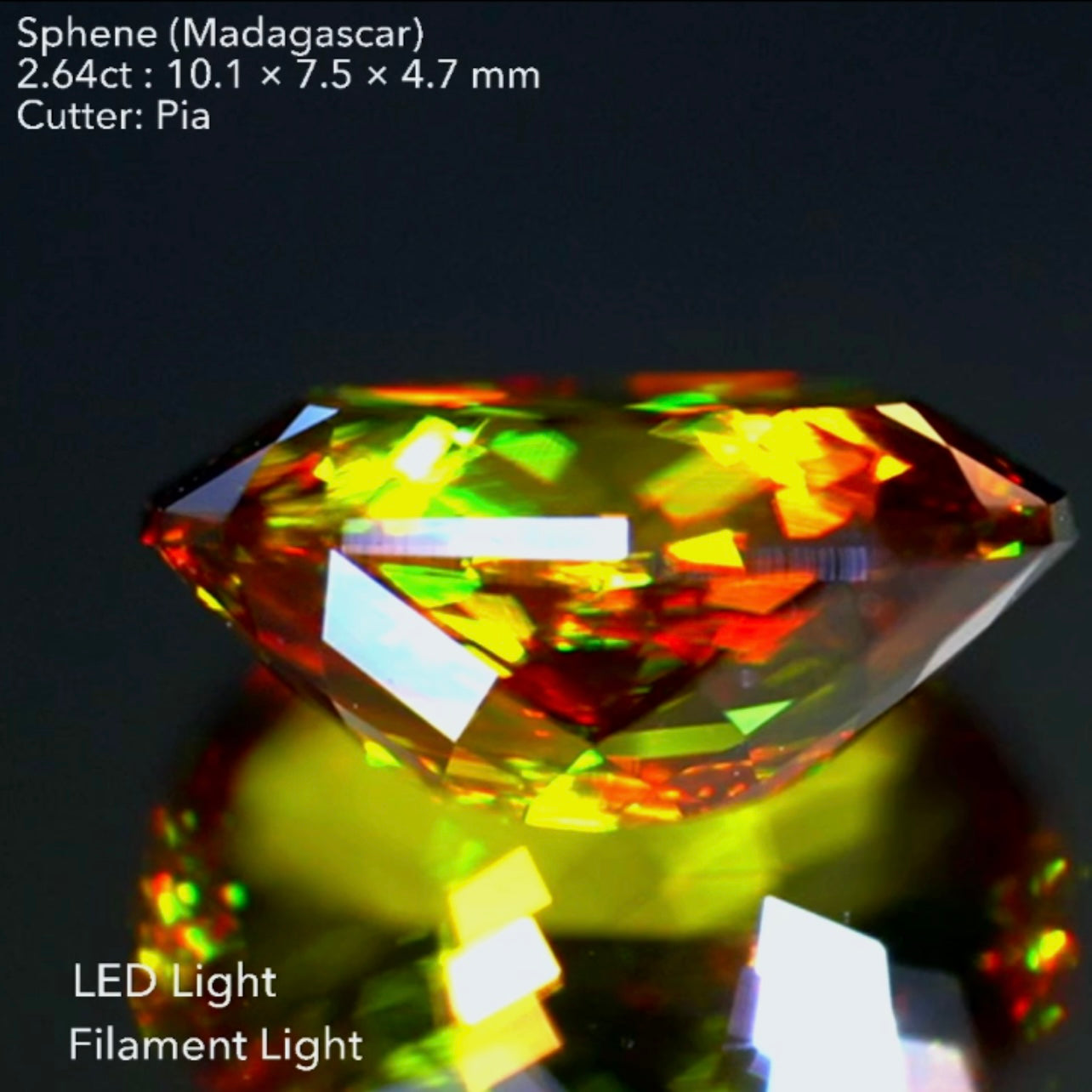 【ご当選者さま専用】渋い地色からの強烈ファイアー🌈マダガスカルスフェーン2.64ct✨💎ピアッちゃん作品