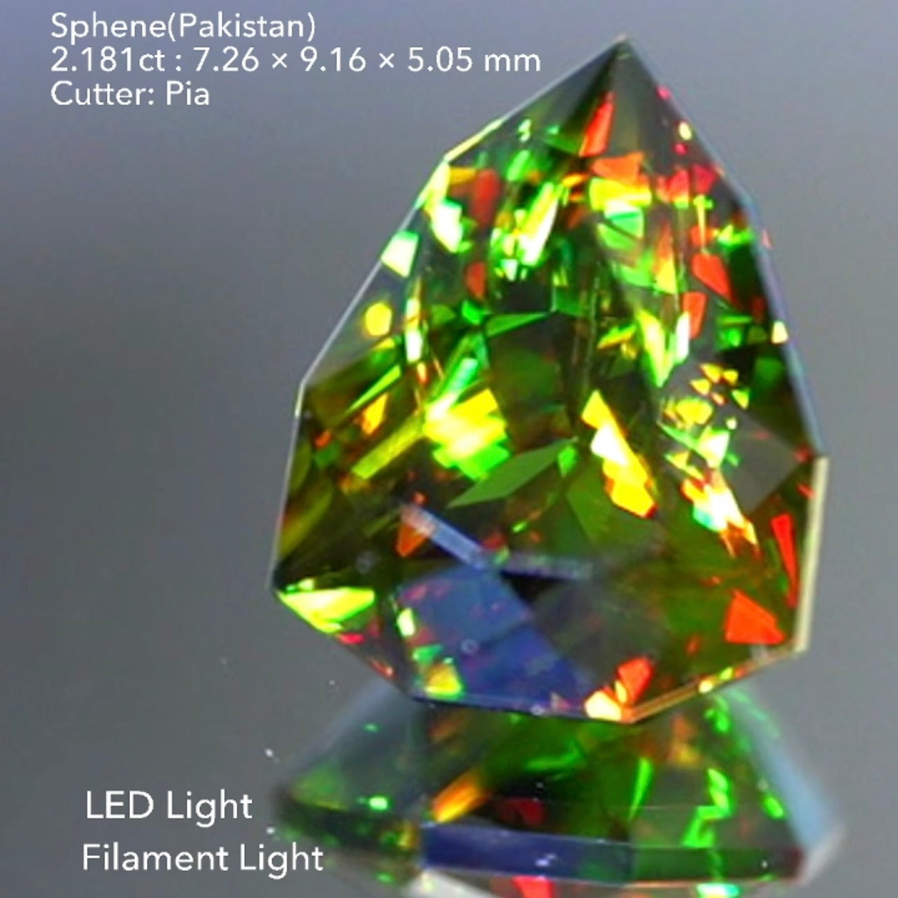 【まるでXmasツリー】パキスタンスフェーン2.181ct (マンダリンオリエンタル個展開催特別出品)