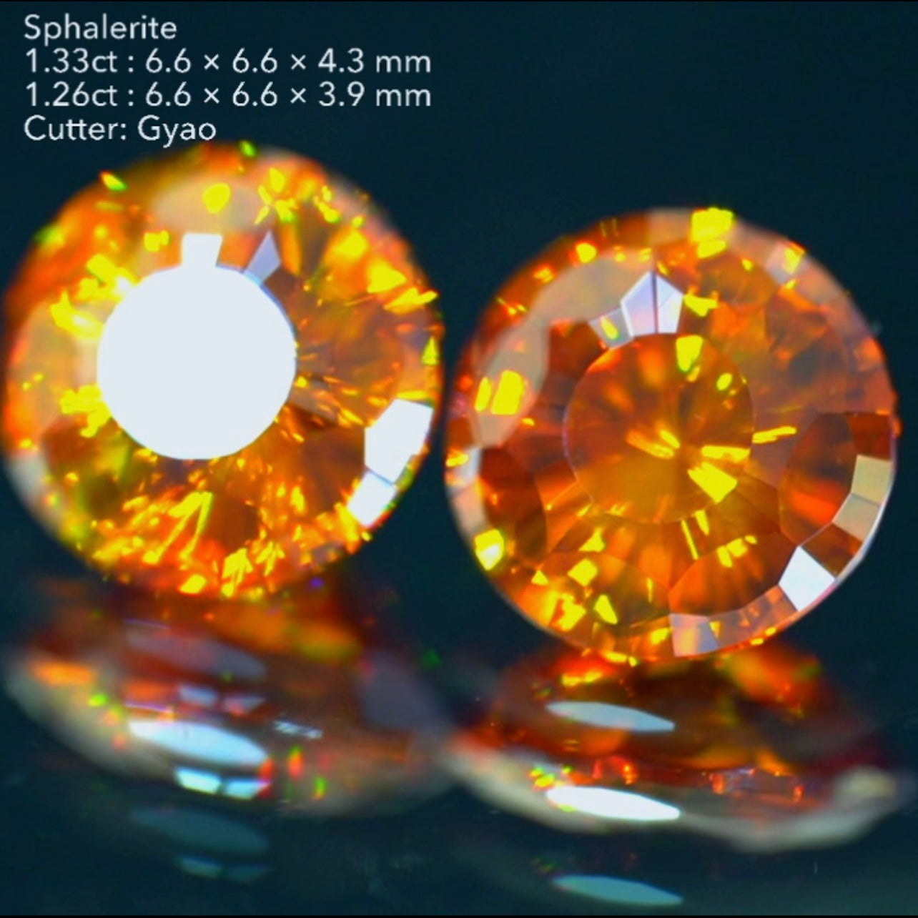 奇跡のペア🎁✨スファレライト1.33ct & 1.26ct✨コインカットの進化版👍ゲオちゃん作品