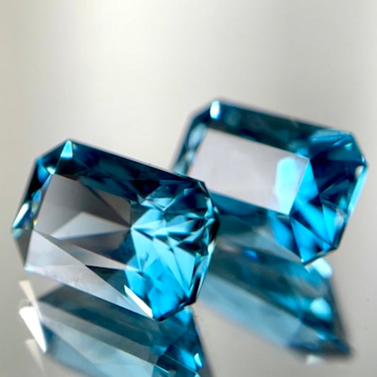💖 「オクタゴン」ロンドンブルートパーズセット計1.91ct💙ピアッちゃん作品✨