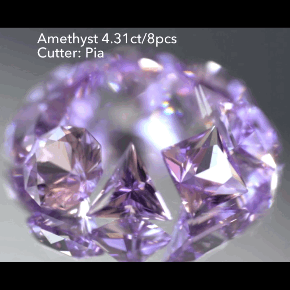 特別出品✨アメジスト3〜10角形の『多角形セット』8個で4.31ct💎ピアッちゃん作品👍 ブラックフライデー特価でご紹介です♪