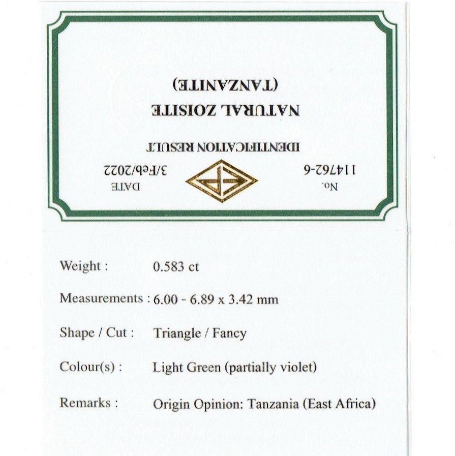 【SOLD OUT】非加熱ゾイサイト(タンザナイト)0.583ct💎ピアッちゃん作品✨
