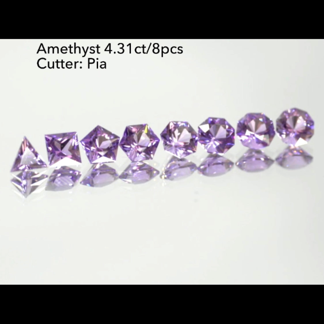 特別出品✨アメジスト3〜10角形の『多角形セット』8個で4.31ct💎ピアッちゃん作品👍 ブラックフライデー特価でご紹介です♪