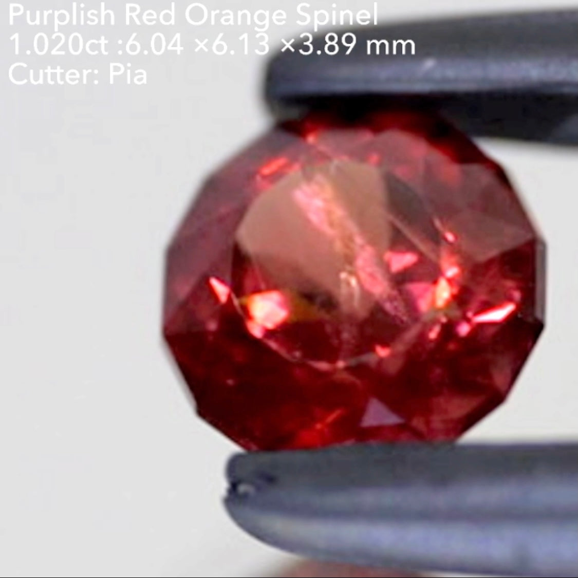 【SOLD OUT】複雑で個性的な美色「パープリッシュレッドオレンジ」スピネル1.020ct💎ピアッちゃん作品