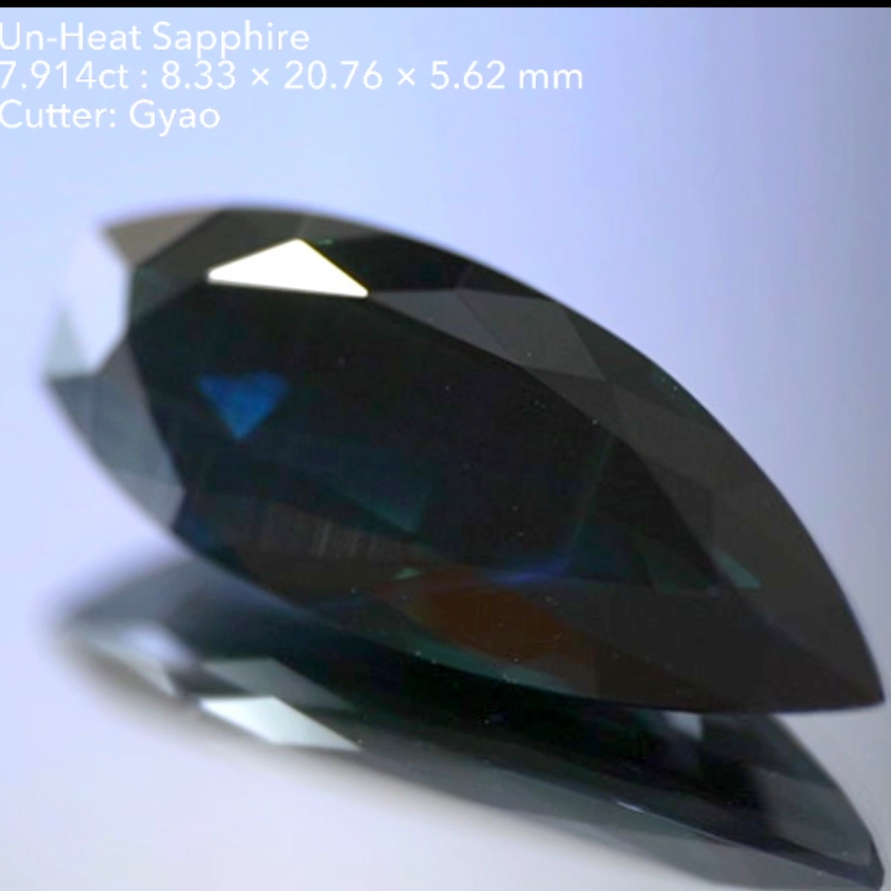 非加熱サファイア 7.914ct★金色に近いシーンも出るGTJ歴史の一つに残るサファイア通向けの逸品
