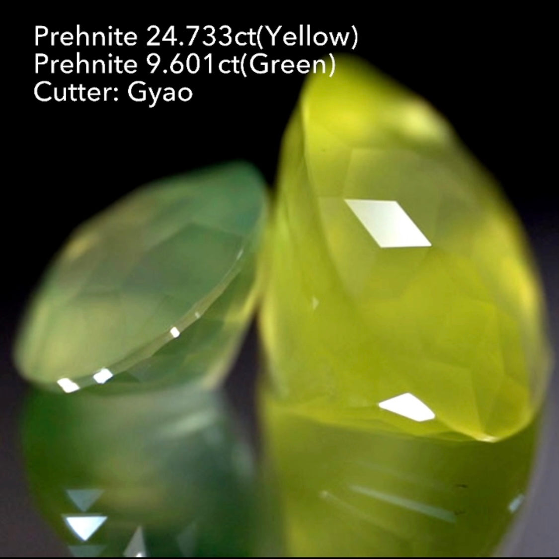 【SOLD OUT】傑作👏両面キューブの大粒イエロープレナイト24.733ct💎ゲオちゃん作品