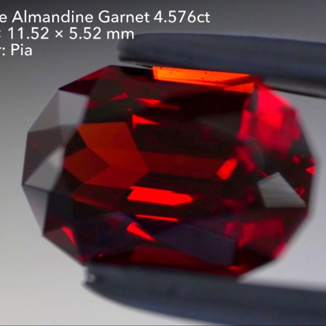 濃厚レッド✨大粒パイロープアルマンディンガーネット4.576ct💎ピアッちゃん作品