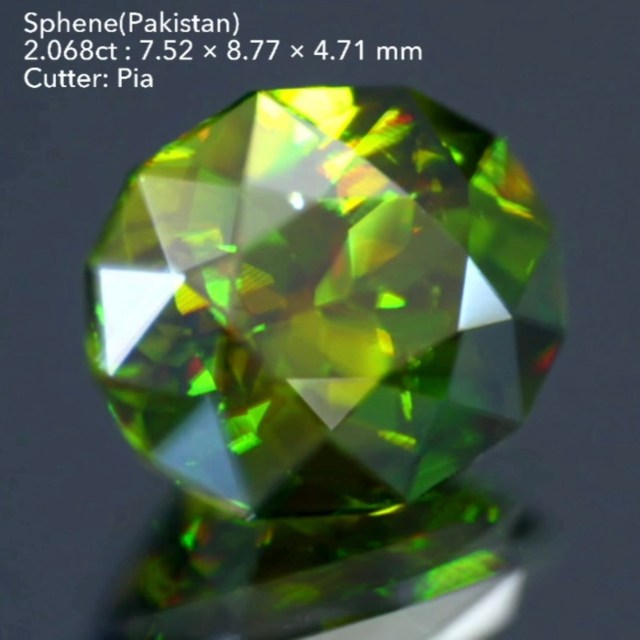 【SOLD OUT】これぞGTQスフェーン👍色もファイアーも完璧です👏パキスタン産2.068ct💎ピアッちゃん作品✨こちらはお問合せ一番乗り特価でご紹介です♪