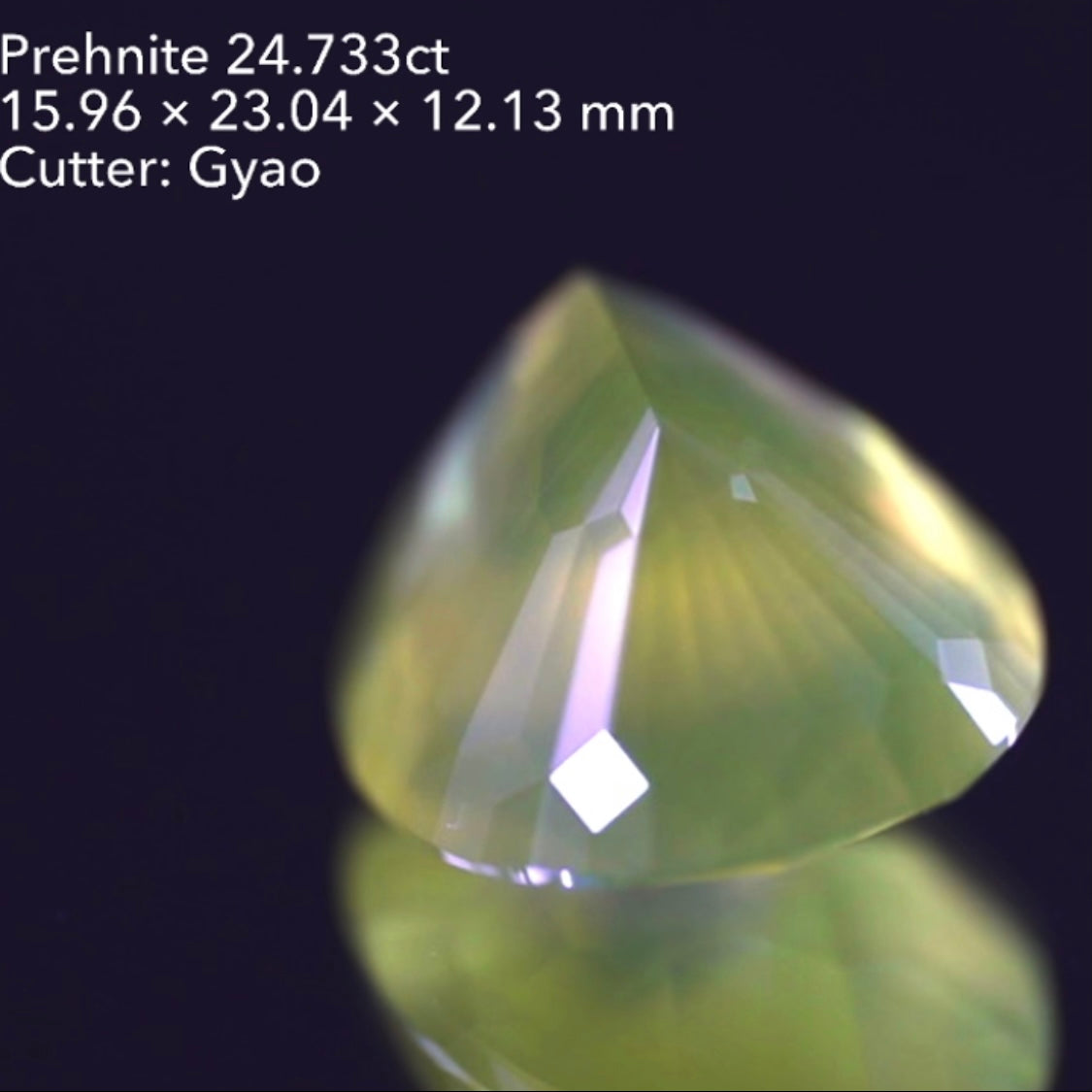 【SOLD OUT】傑作👏両面キューブの大粒イエロープレナイト24.733ct💎ゲオちゃん作品