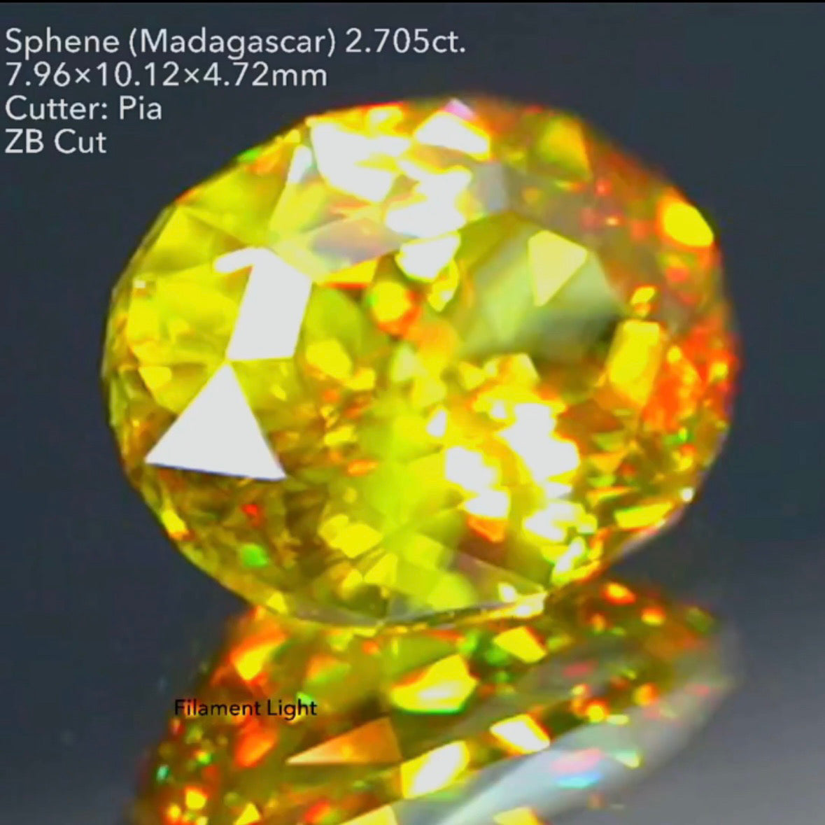 マダガスカル産スフェーン 2.705ct ZBカット ピアッちゃん作品