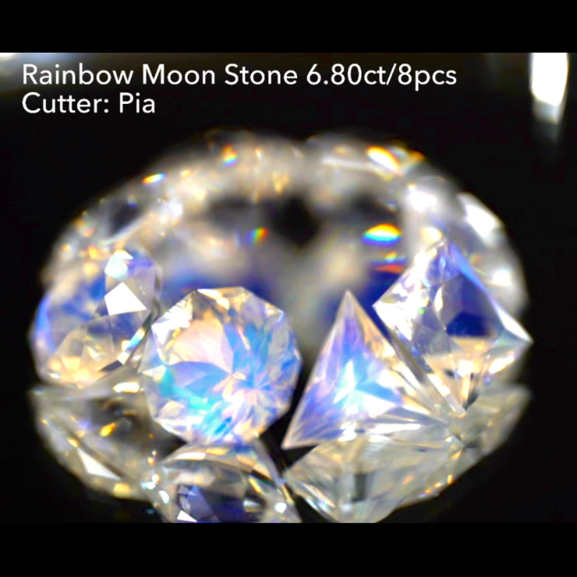 【SOLD OUT】特別出品✨レインボームーンストーン3〜10角形の『多角形セット』8個で6.80ct💎ピアッちゃん作品👍お問合せ一番乗り特価でご紹介です♪