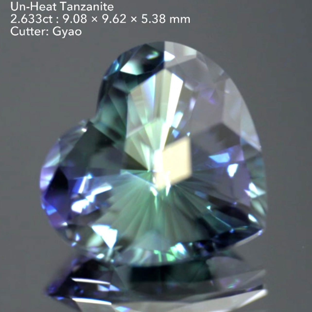 【SOLD OUT】ハートにキューブカットを施した世界に一つの美色非加熱タンザナイト(ゾイサイト)2.633ct💎ゲオちゃん作品🌈こちらはお問合せ一番乗り特価でご紹介です♪