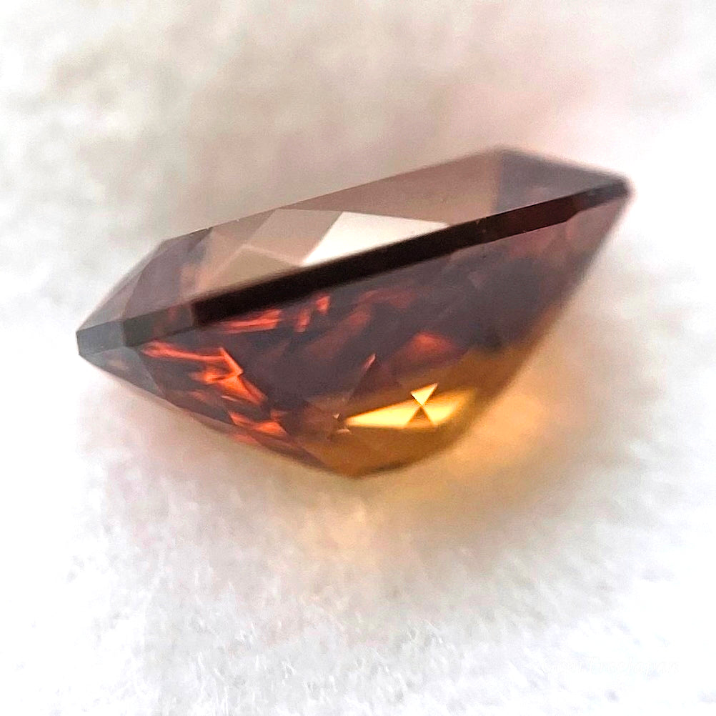 美しき「オレンジゴールド」の煌めき✨ファンシーカットジルコン 1.00ct💎 レイちゃん作品👍今なら『クーポン or ZB』のご利用もOK❗️