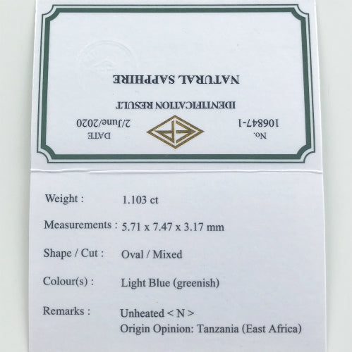 一体何色??一言で言うなら激レア色✨タンザニア産非加熱サファイア1.103ct💎今では貴重な“アディダス監督”作品👍