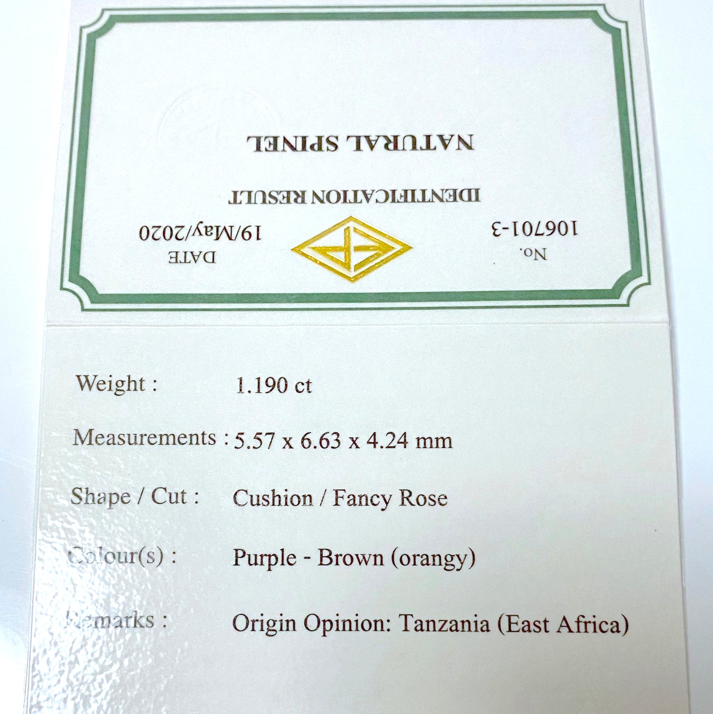 これはカナリ綺麗で面白い❗️タンザニア産スピネル1.190ct✨週末の夜なので『真夜中だけのタイムSALE⏰』を発動しちゃいます😏