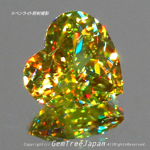 綺麗なハート1.33ct💚ハイレベルな万華鏡スフェーン✨✨✨この完成度の高さ「ヤバい」です❗️ピアっちゃんの凄腕さを感じます👍